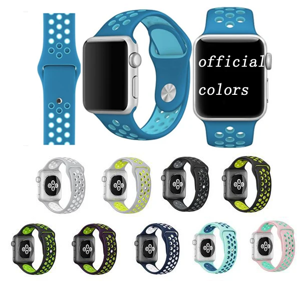 

217 New High quality Silicone wrist band for Apple Watch for iwatch Strap Sports link Bracelet 42mm 38mm Series 1 2 3