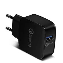 

Ports1 15W/18W Quick Charge 3.0 Fast Mobile Phone Charger EU Plug Wall USB Charger Adapter for iPhone Samsung Xiaomi Huawei