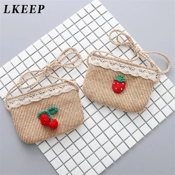 

Linen Cherry Strawberry Creative Handmade Shoulder Bag Girl Small Purse Crossbody Bag Mini Coin Small Bag Cute Messenger Bag