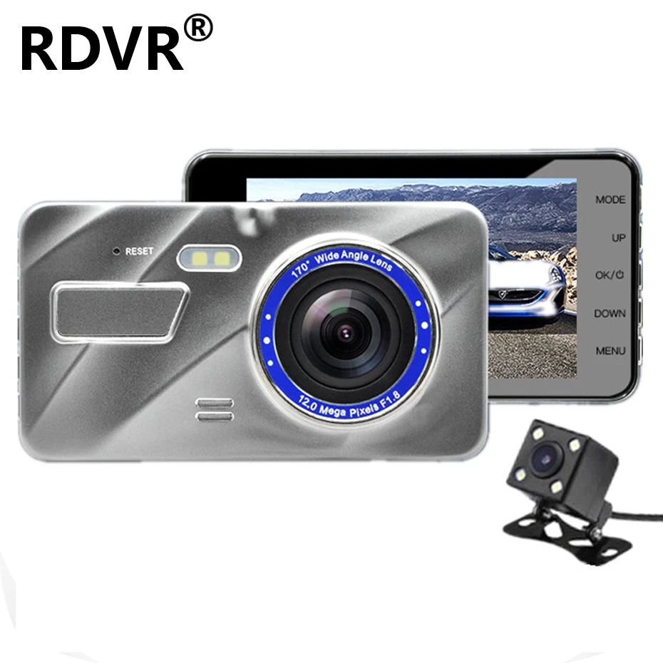RDVR 4 &quotдвойной объектив Автомобильный видеорегистратор FHD 1080P приборная панель