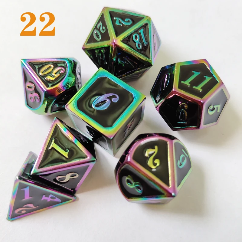 MEHAO игральные кости DND металлические rpg набор многогранные подземелья и дракон
