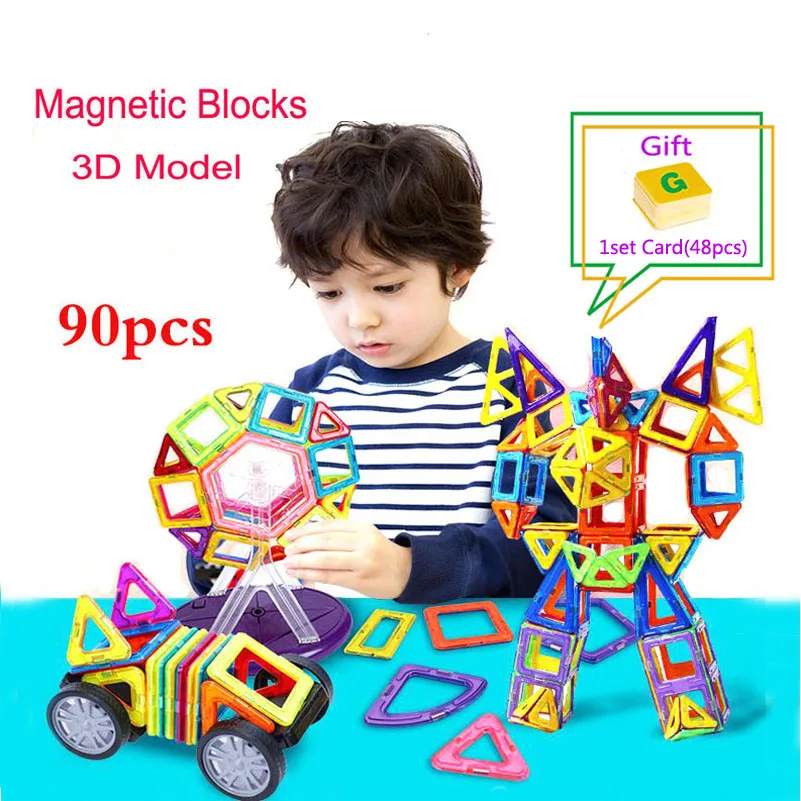 90 шт. детский Магнитный конструктор колесо обозрения|magnetic toys|toys formagnetic blocks |
