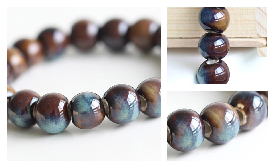 Women Lucky round bead Strand Bracelets Round Shape Handmade Ceramic Bangles Boho Style Beaded Bracelet Girls Birthday Gift (5)