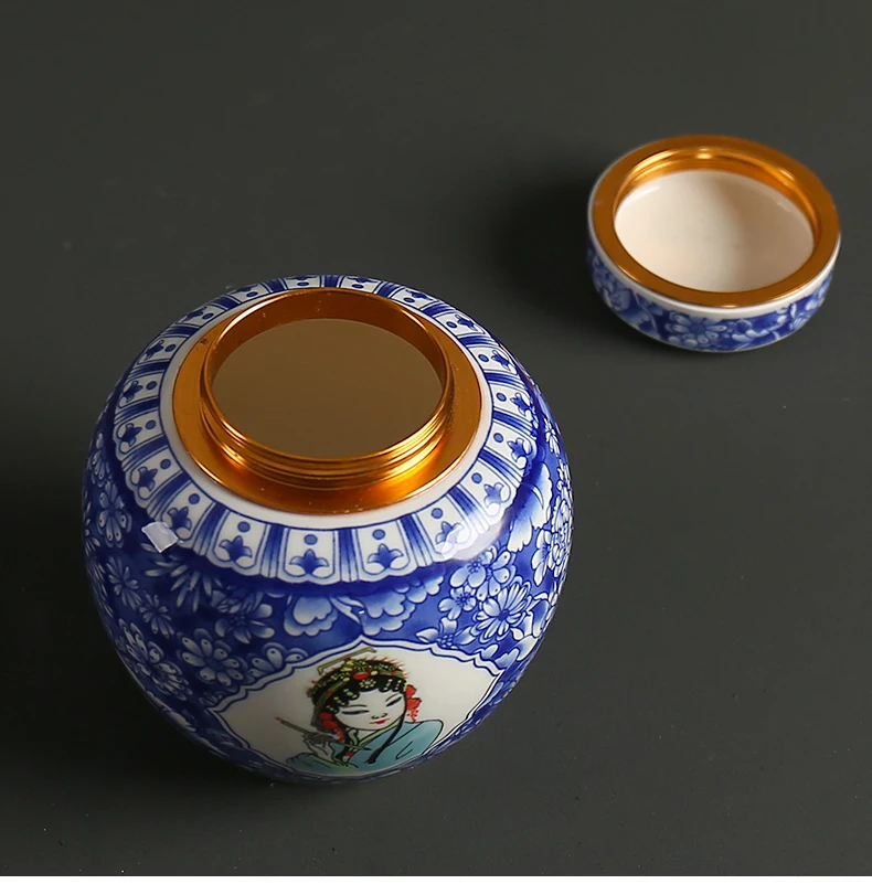 Китайский Синий и белый фарфоровый чайный набор кунг-фу керамическая банка Pu'er Чай банки с крышкой закрывающийся контейнер Кофейные зерна пудра банок