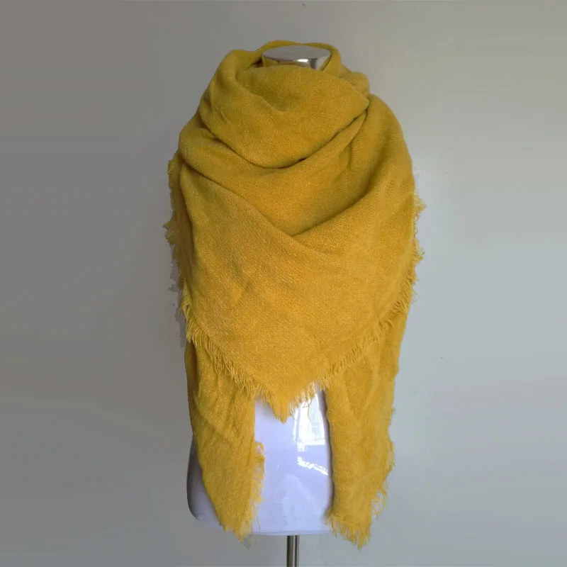 Za Однотонный женский шарф bufandas mujer Черный Модный теплый женский шарф зимние шарфы, палантин, шаль-одеяло шарф роскошный бренд - Цвет: Yellow