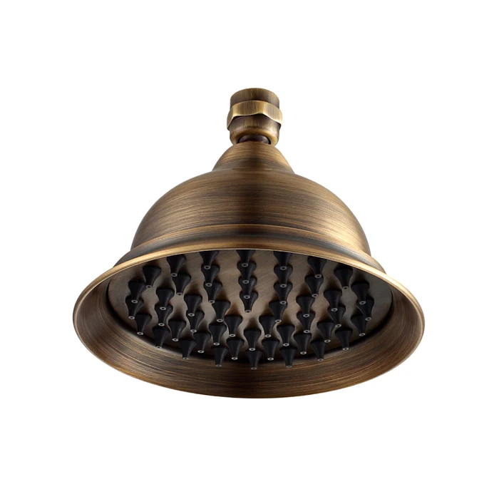 Antique Brass 6 inch Bathroom Round Brass Rainfall Shower Head , 03 206