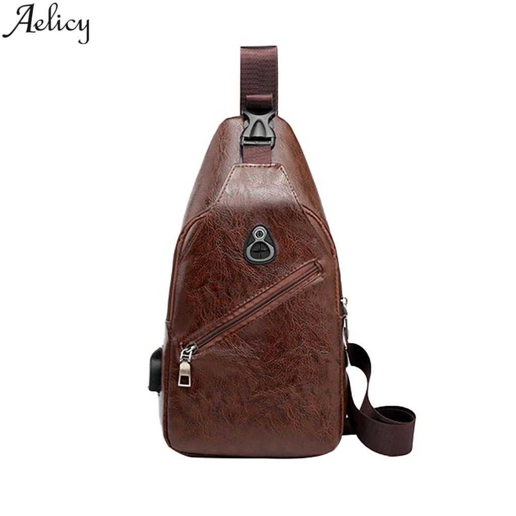 Сумка кроссбоди Aelicy мужская из искусственной кожи с одним ремешком через