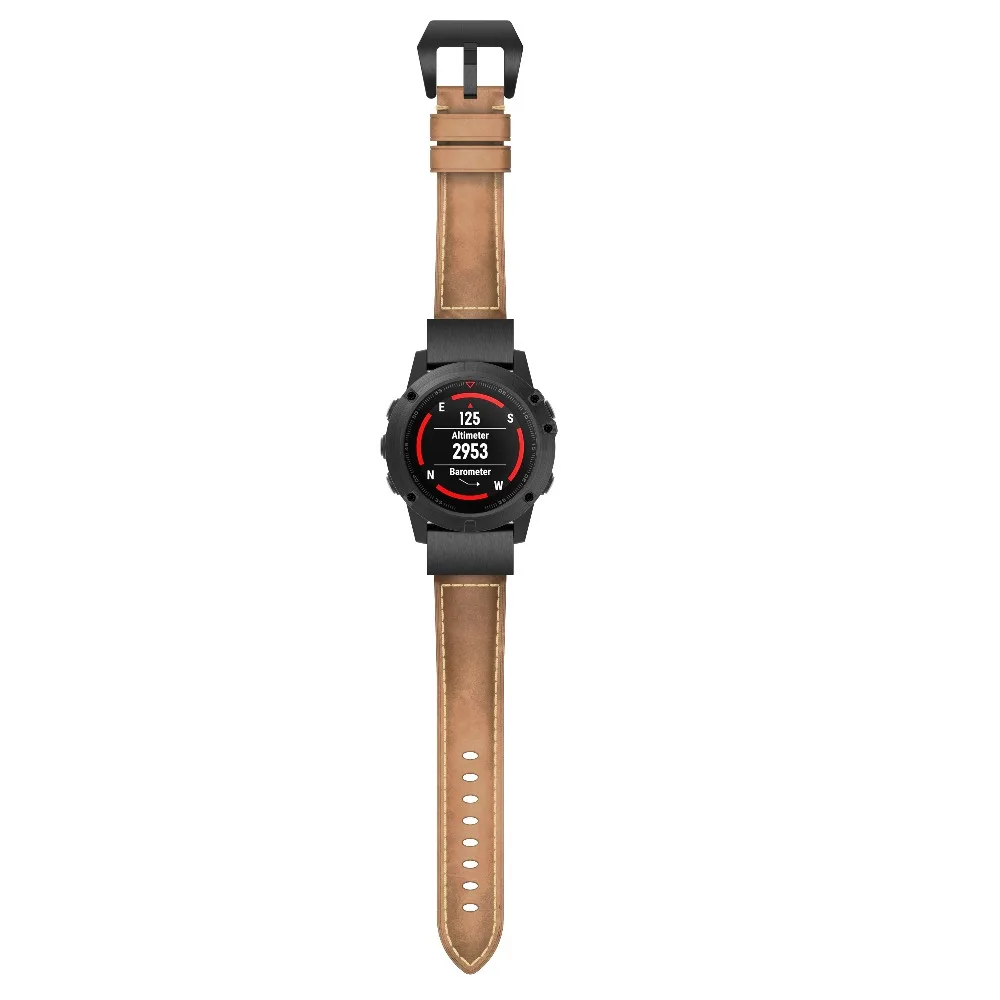 Günstige Leder Band Armband Armband für Garmin Fenix 5 5X 5S Plus 6 6X 6S smart Armband 20mm 22mm 26mm Quick Fit Armband Strap