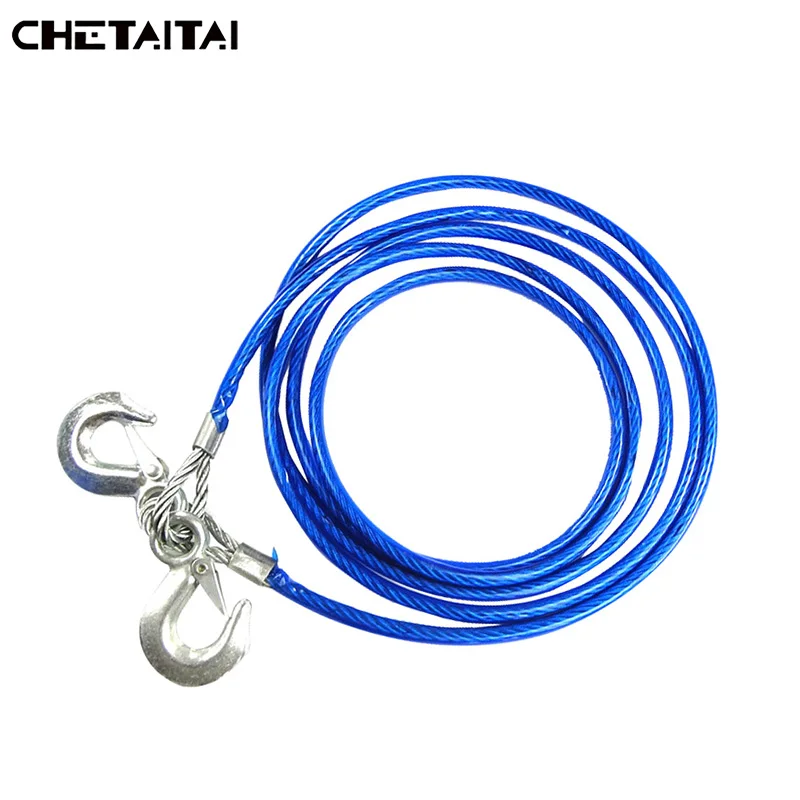 Chetaitai 4 متر 5 طن pvc سيارة الطوارئ أسلاك الفولاذ ثخن وتوسيع الساحبة حبل الجر سلسلة مركبة شاحنة المعدات أداة سحب بار