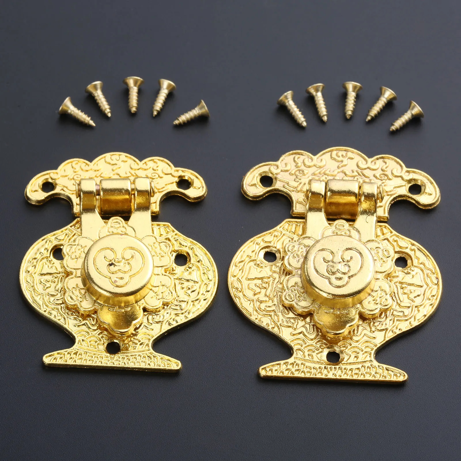 1Pc Box Latch Clasp Alloy Wooden Jewellery Box Vase Buckle Metal Hasp Pattern Latch Lock Decorative Antique Vintage