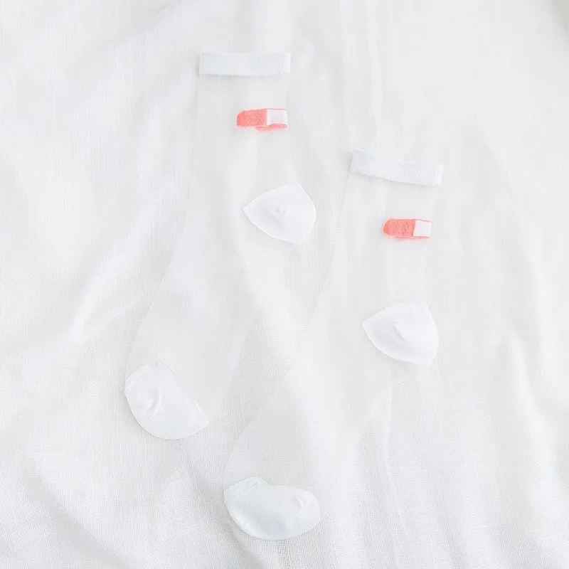CHAOZHU/летние женские прозрачные носки; Забавный креативный дизайн; каблук; подделка; прозрачные носки для девочек; женские носки для сандалий - Цвет: 5