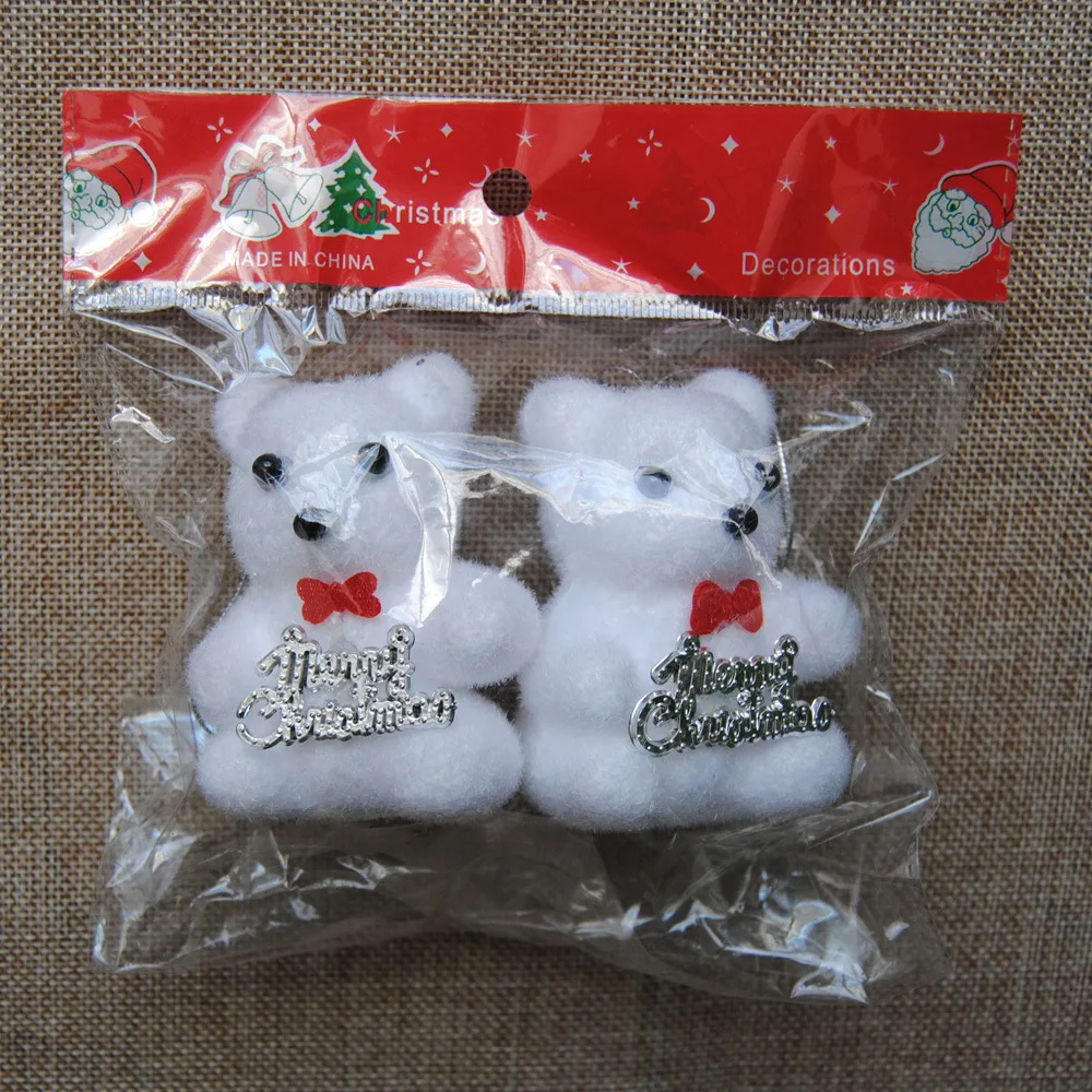 2 шт./пакет белый милый поролоновая новогодняя, медведя, оленя, для кулон-украшение для рождественской елки дети подарок домашний декор