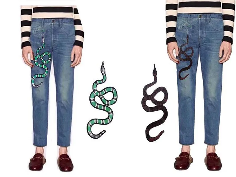 Green Snake Embroidered Applique Ironning On Patch Vintage Fashion Design For Clothing Decoration | Дом и сад