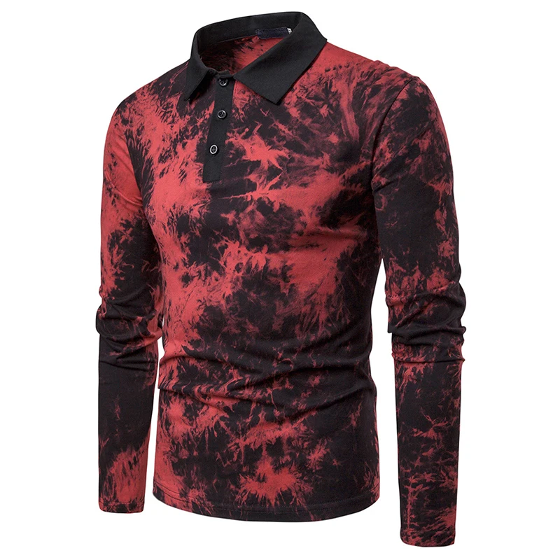 

2019 Autumn Spring Men Shirt Casual Shirt Long Sleeve Men's Polos Slim Fit Pullover Tops