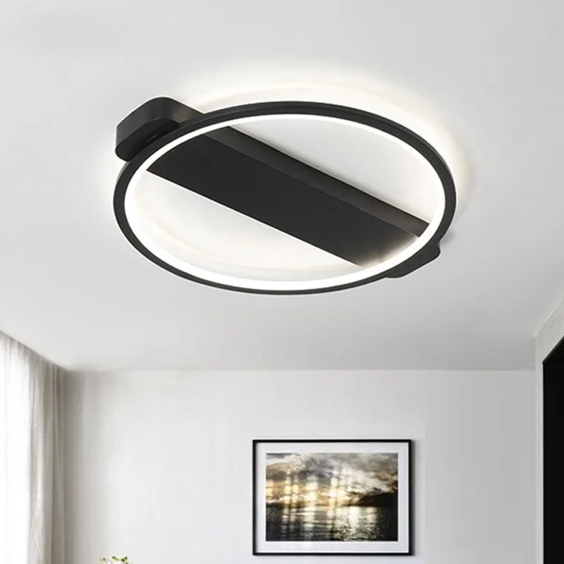 

Black Minimalism Remote Dimmer Modern Ceiling Lights Fixtures LED High Brightness Living Room Bedroom Home Lighting Plafondlamp