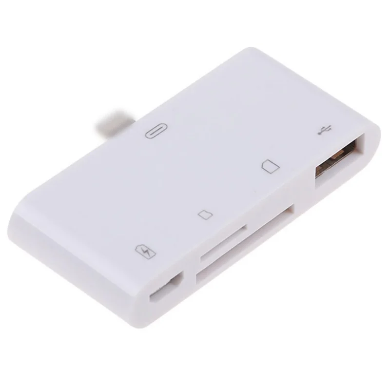 

4 in1 White USB Card Reader Micro SD Camera Link Adapter for iPad, iphone X 8 7 6 Plus