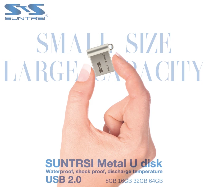 Suntrsi USB флэш-накопитель мини металлический флэш-накопитель 4 ГБ 8 ГБ оперативной памяти, 16 Гб встроенной памяти usb-флешки персонализированным логотипом флэш-накопитель реальные Ёмкость брелок для ключей USB флэш-память