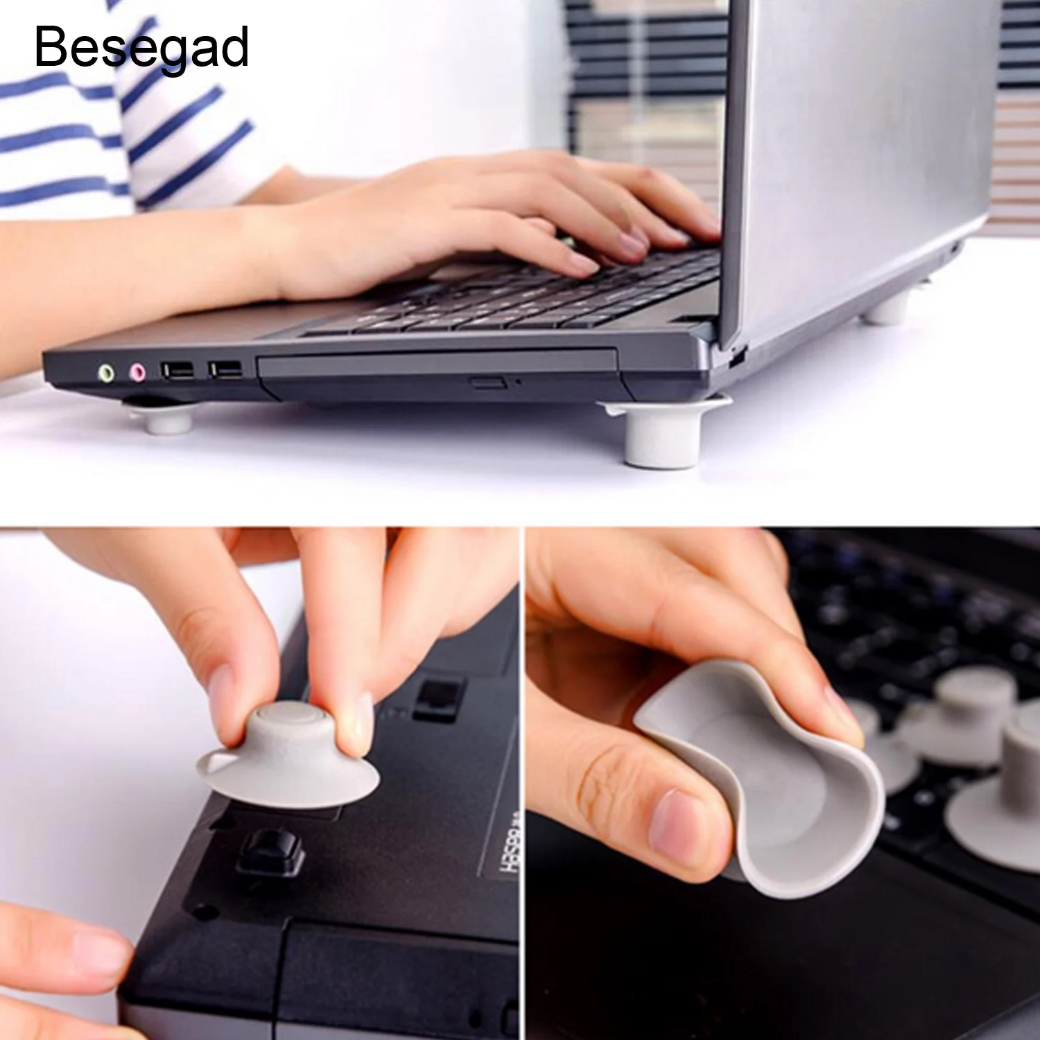 Besegad 2 Pairs Universal Practical Laptop Notebook Cooling Pads Skidproof feet Heat Reduction
