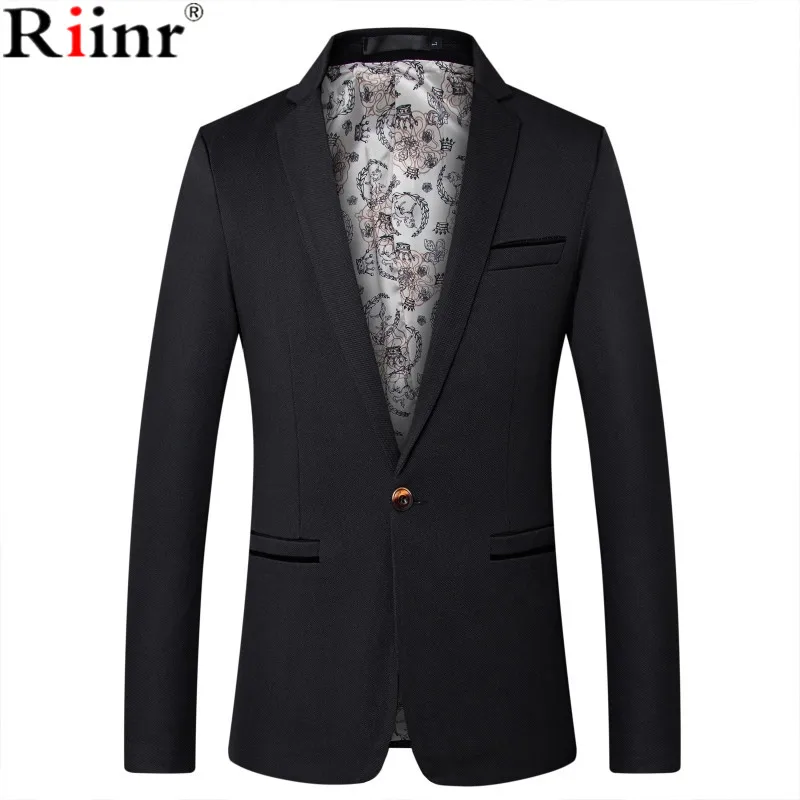 

Riinr Mens Fashion Brand Blazer British's Style Casual Slim Fit Suit Jacket Male Blazers Men Coat Terno Masculino Plus Size 5XL