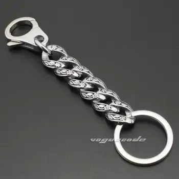 

Unique 316L Stainless Steel Rose Chain Mens Key Ring Keychain 4R013KC