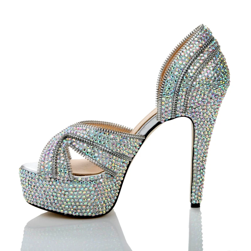 sparkly heels open toe