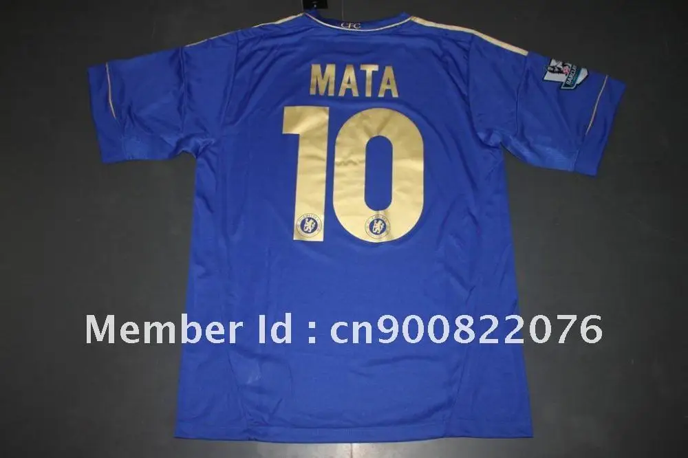 12-13 CHELSEA UCL HOME JERSEY #10 JUAN MATA SOCCER IN BLUE(UCL GOLDEN PRINTING) | Спорт и развлечения