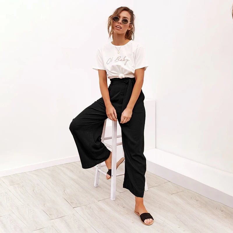 New Women Pants Belt Loose Spring and Summer Casual Trousers Summer Women's Fashion Sexy Elegant Pants Women Plus Size New Women Pants Belt Loose Spring and Summer Casual Trousers Summer Women's Fashion Sexy Elegant Pants Women Plus Size