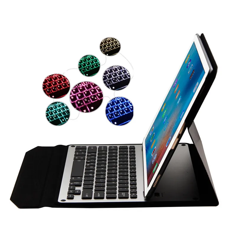 Ultra Thin Smart Case for iPad Pro 12.9'' Tablet 7 Color Backlit Wireless Bluetooth Aluminum Keyboard Case Cover Auto Sleep+Gift
