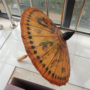 

Thailand Oiled Paper Umbrella Photography Parasol Handmade Ancient Classic Dance Props for Wedding Party