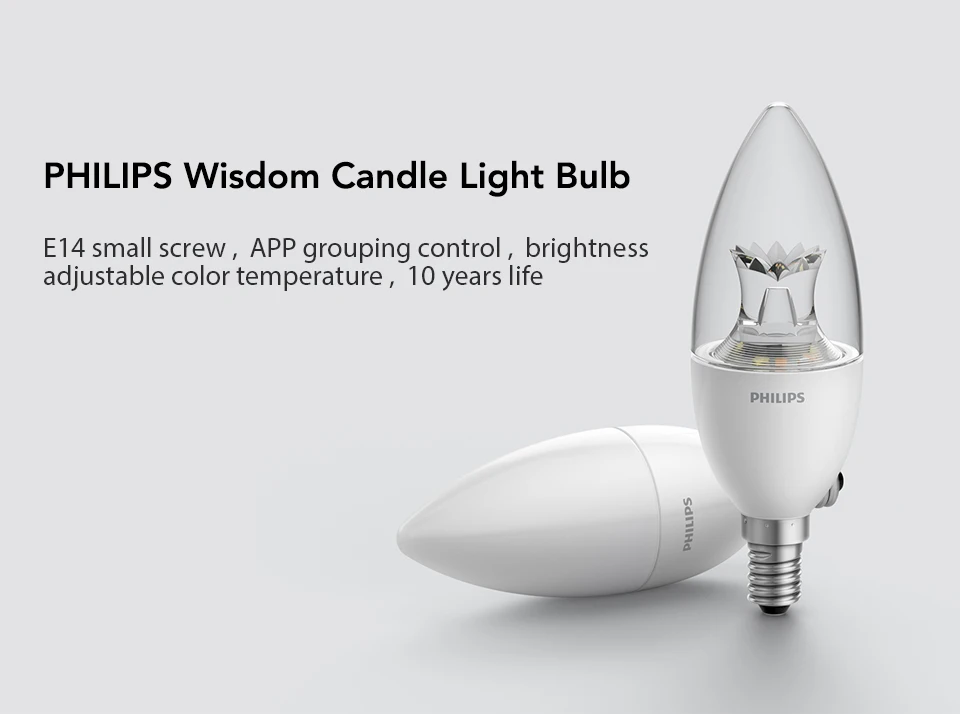 Xiaomi Smart LED Bulb E14 LED Candle Lamp Light APP Group Control 3000-5700K Transparent Crystal Frosted Version 3.5W 0.1A (1)