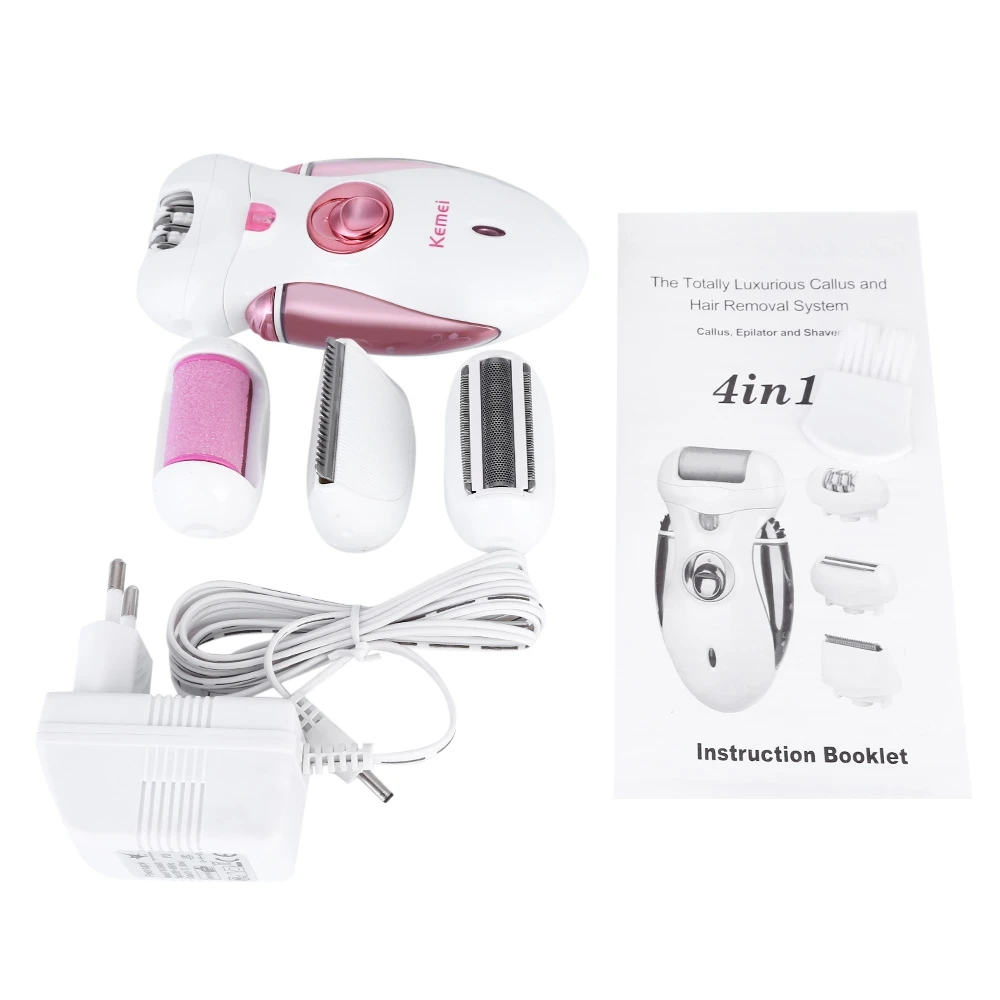 Kemei2530-4-in-1-Multifunctional-Women-Shaver-Electric-Epilator-Rechargeable-Hair-Removal-Foot-Care-Tool-With