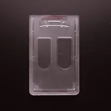 1 шт., вертикальный жесткий пластиковый держатель для удостоверения личности, двойной чехол для карты, карманная автобусная карта, матовый прозрачный держатель для банковской кредитной карты, Новинка