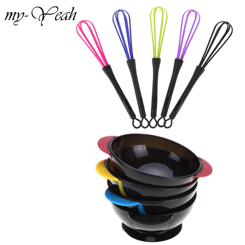 Hair Dyeing Bowl + Mixing Paint Stirrer Pro Salon Hair Coloring Dye Mixer Tint Bowls Stirrer Blender Styling Tool
