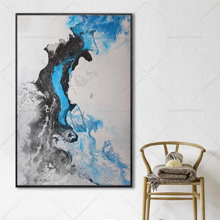 New Style Perfect Blue Painting Handpainted Oil On Canvas Wall Art Pictures For Living Room Home Decor | Дом и сад