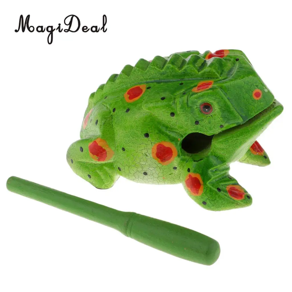 Thailand Hand Carved Wood Frog Guiro Rasp Croaking Sound Toy Musical Instruments Tone Block Feng Shui Figurines Lucky Crafts