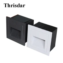 Thrisdar 10 шт. 3 Вт открытый светодиодный светильник 58 мм коридор забор встраиваемый настенный угловой светильник путь водонепроницаемый Светодиодный светильник для ног