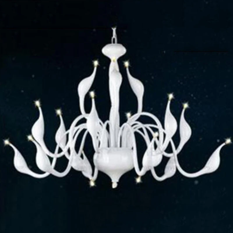 

Art Deco European Candle Crystal LED Swan Chandeliers Ceiling Bedroom Living Room Modern Decoration G4 LED Light Free Shipping