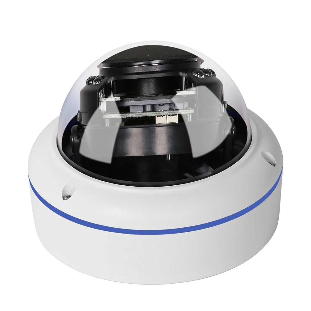 Купольная камера видеонаблюдения VandalProof 4 МП H.265 Hi3516D + 1/3 дюйма OV4689 25fps IP двойная 12 В