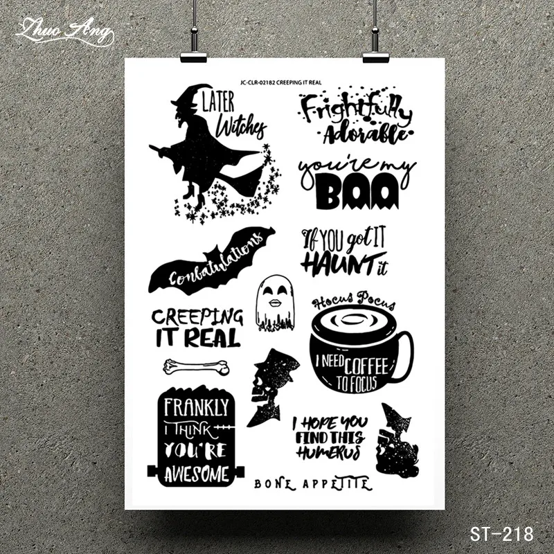 

Halloween Wizard Transparent Clear Stamp for Scrapbooking Rubber Stamp Seal Paper Craft Clear Stamps Card Making