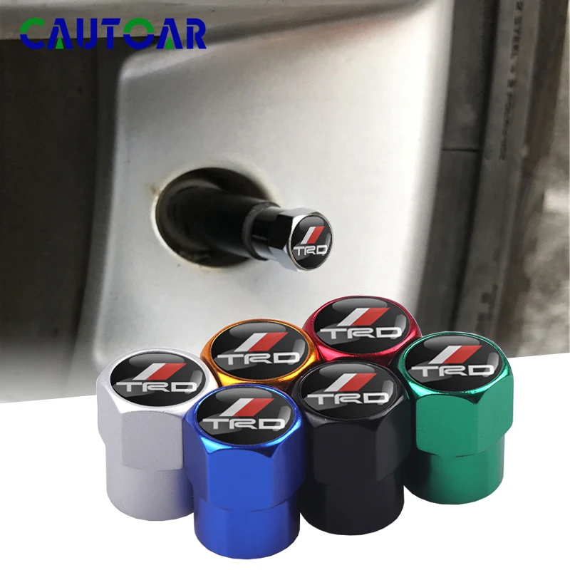 4 шт. автомобильные Стайлинг Металлические колпачки для клапанов колес эмблема TRD