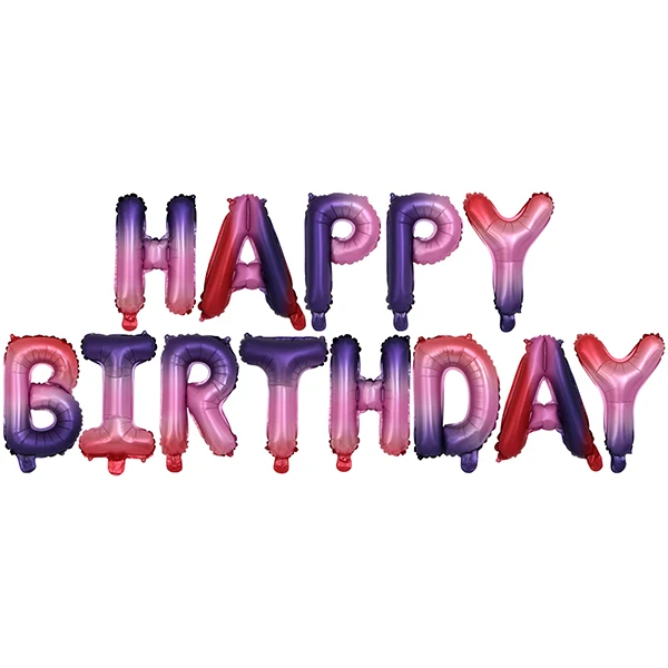 13 шт./лот 16 дюймов Розовое Золото Фольгированные буквы «С Днем Рождения» воздушные шары для взрослых детей день рождения Декор поставки Алфавит воздушный баннер - Цвет: purple