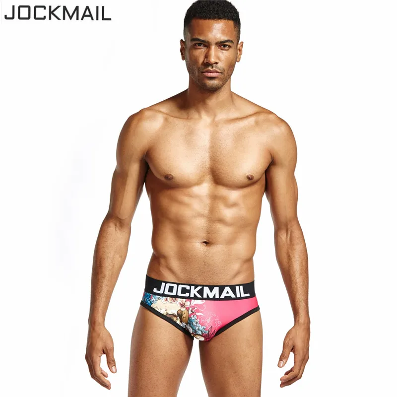 Брендовое Мужское нижнее белье JOCKMAIL трусы с низкой талией сексуальное принтом