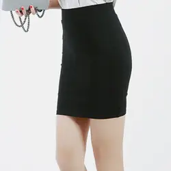 2018 юбки карандаши Высокое качество Высокая талия черный базовые юбки весна офисные для женщин эластичные тонкие