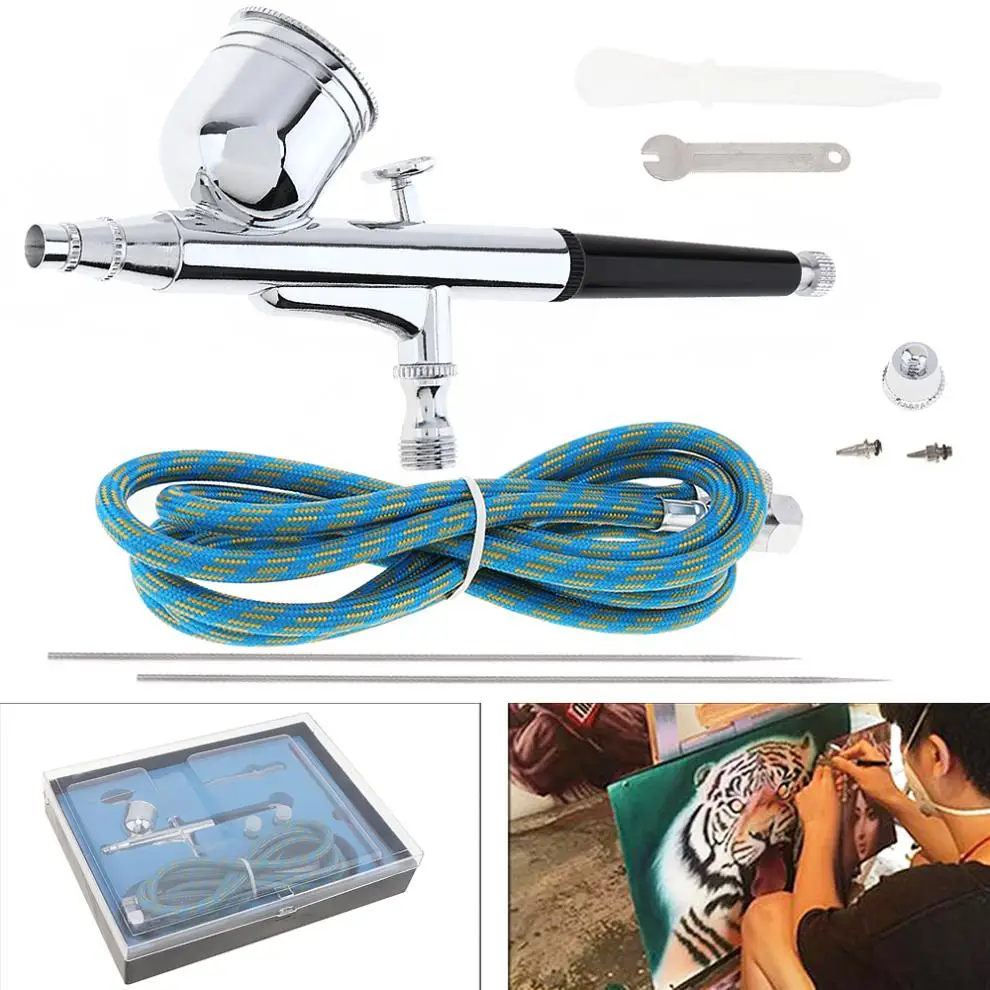 TD-130K 7CC Gravity Double Action Airbrush Kit Spray Gun with Nylon Tube / Needle and 0.2/0.3/0.5mm Nozzle for Process Craft TD-130K 7CC Gravity Double Action Airbrush Kit Spray Gun with Nylon Tube / Needle and 0.2/0.3/0.5mm Nozzle for Process Craft