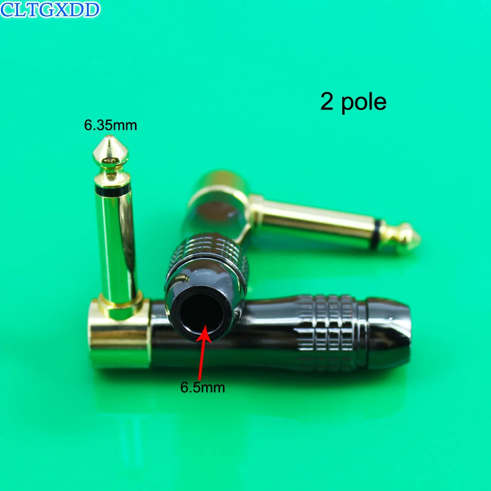 

cltgxdd 1/4" 6.35mm 3 Pole Stereo Male Jack 90 degree Elbow Right Angle 6.35 MM Soldering Plug DIY Connector