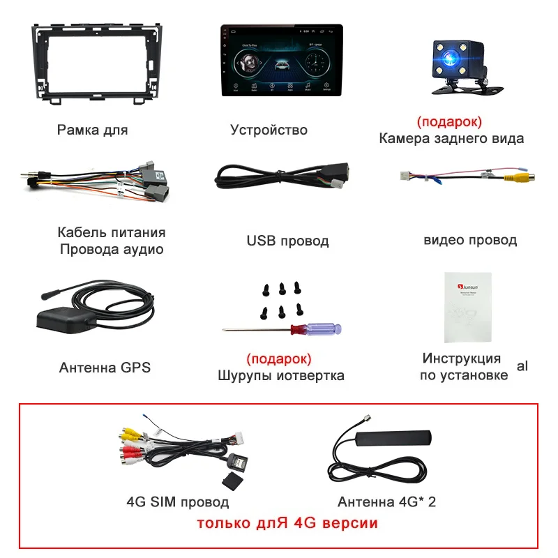 Junsun 2G 32G Android 8,1 4G автомагнитола системный блок плеер 2 din андроид авто магнитола gps навигатор для Honda CRV 3 2006 2007 2008-2011 Штатное Головное устройство для Хонда CR-V автомобильная мультимедиа no DVD