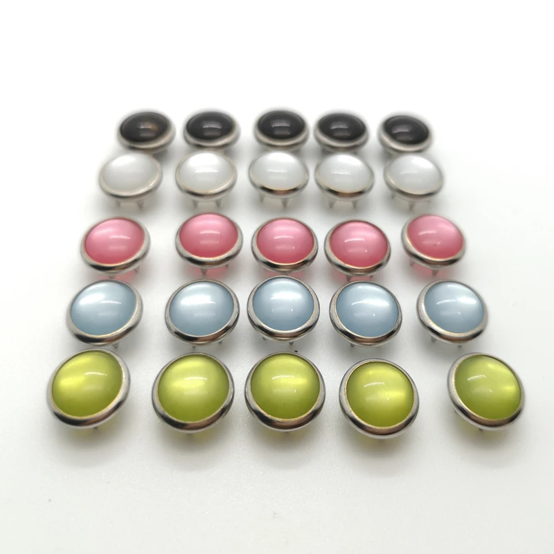 

REE SHIPPING New 100 sets 10mm Colorful pearl snap buttons for Leather ,Button Snaps Fasteners Combined Button