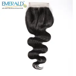 BLISS волосы 4x4 тела волна Кружева Закрытие с ребенком волосы бразильские натуральные волосы 8-20 дюймов три части натуральный цвет remy