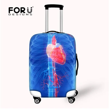 

FORUDESIGNS Brand Dustproof Travel Luggage Cover For 18''-30'' Suitcase Mona Lisa Luggage Protective Covers Elastic Rain Cover