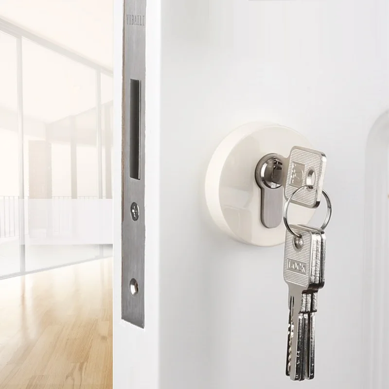 Luxury American Simple Interior Room Office Bedroom Gold Mute Round No Handle Wood Door Knob Lock I - 4000014876111